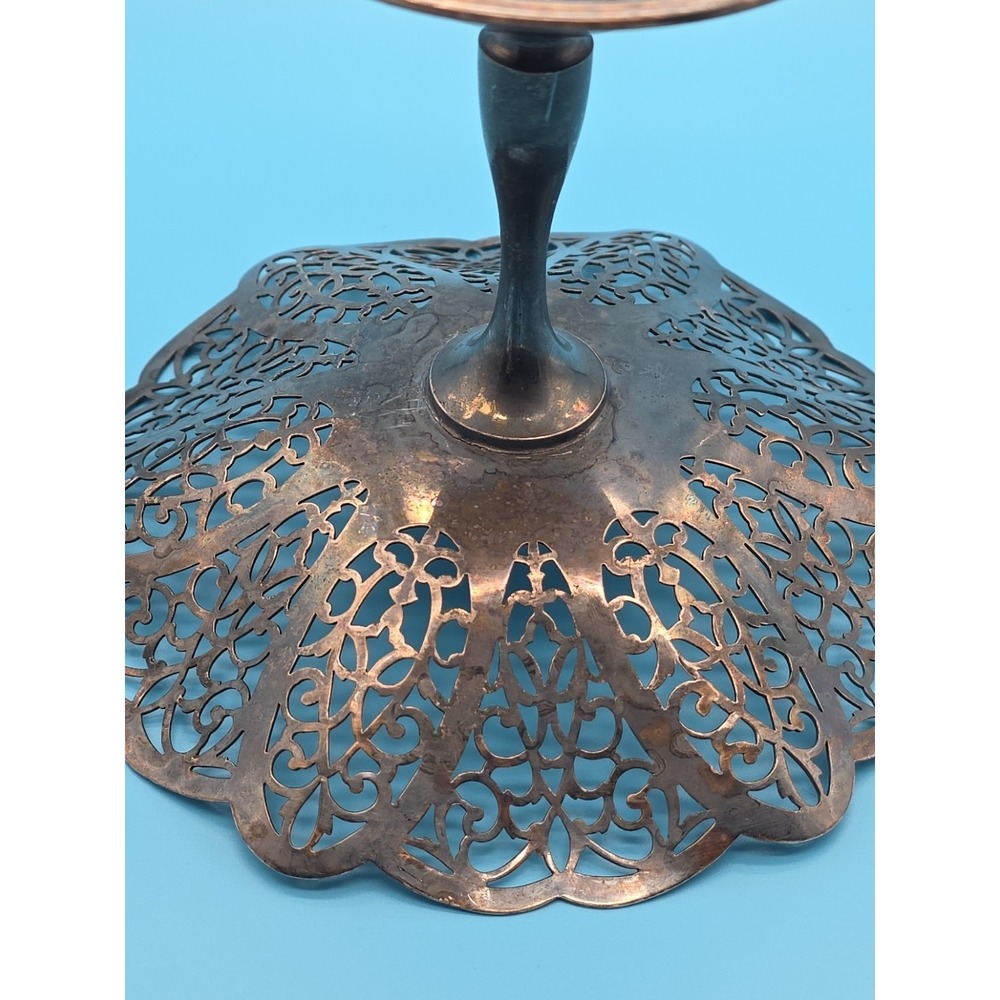 Lovelace Silverplate Lacey Ruffled Compote 5" International Silver Company 1430 - Picture 6 of 6